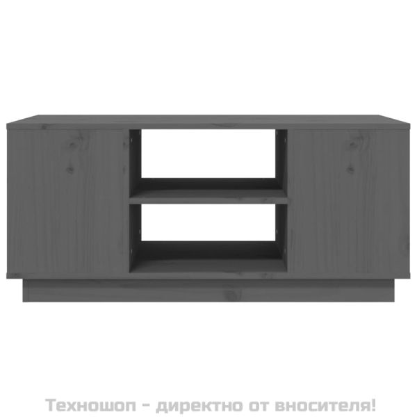 Кафе маса, сива, 90x49x40,5 см, борово дърво масив