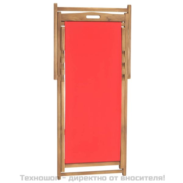 Сгъваем стол от масивно тиково дърво, червен