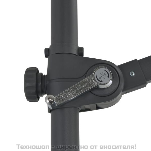 Конзолен градински чадър със стоманен прът, черен, 300 см