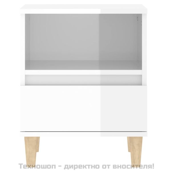 Нощни шкафчета, 2 бр, бял гланц, 40x35x50 см