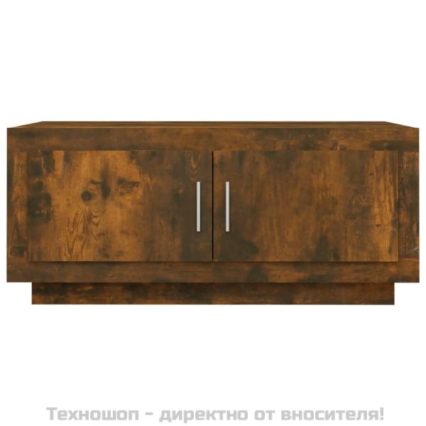 Кафе маса, опушен дъб, 102x50x45 см, инженерно дърво