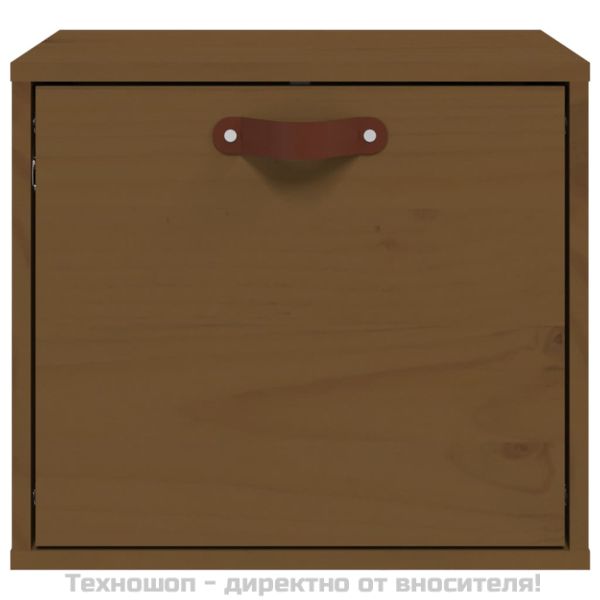 Стенен шкаф, меденокафяв, 40x30x35 см, борово дърво масив