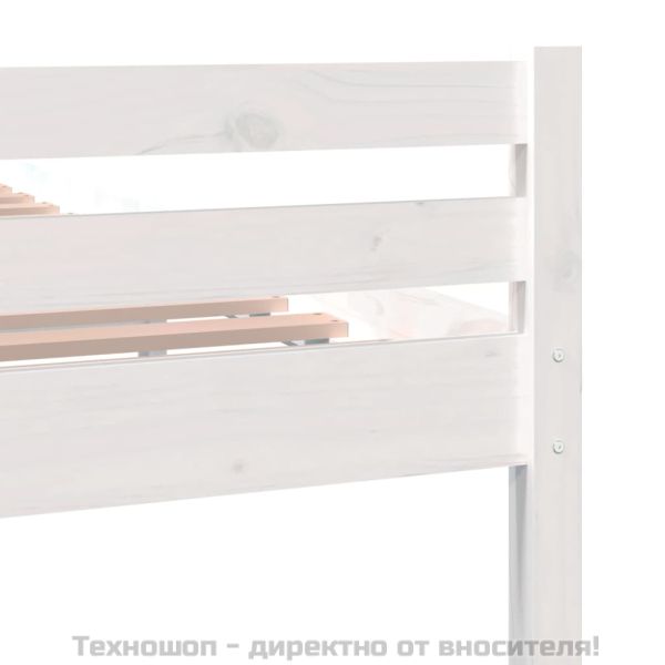 Рамка за легло, бяла, дърво масив, 200x200 см