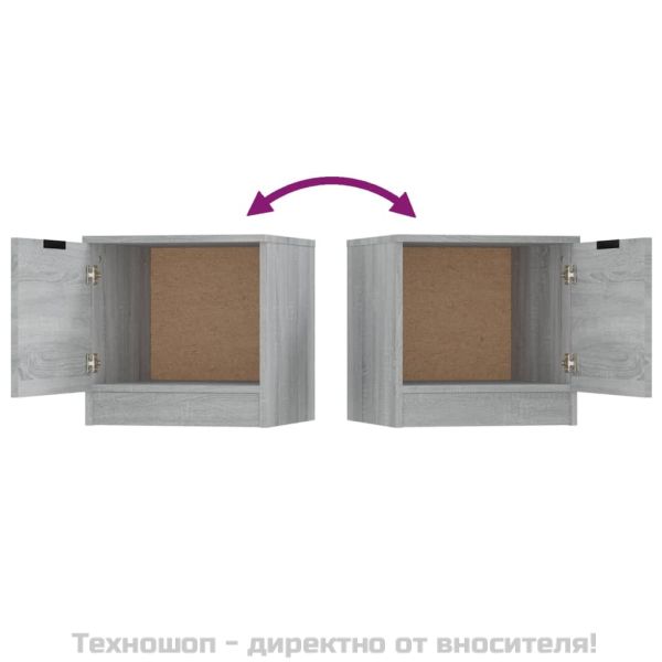 Нощни шкафчета, 2 бр, сив сонома, 40x39x40 см