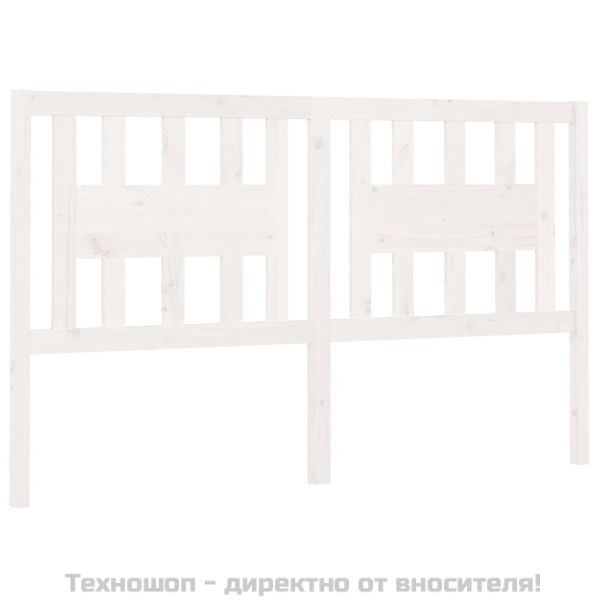 Табла за спалня, бяла, 146x4x100 см, бор масив