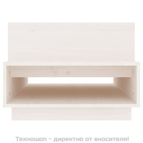 Кафе маса, бяла, 80x55x40,5 см, бор масив