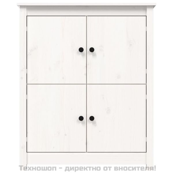 Сайдборд, бял, 83x41,5x100 см, бор масив