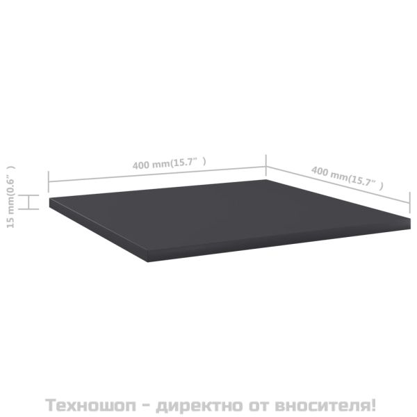 Рафтове за етажерка, 8 бр, сиви, 40x40x1,5 см, инженерно дърво