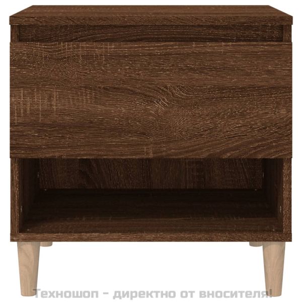 Нощна масичка, кафяв дъб, 50x46x50 см, инженерно дърво