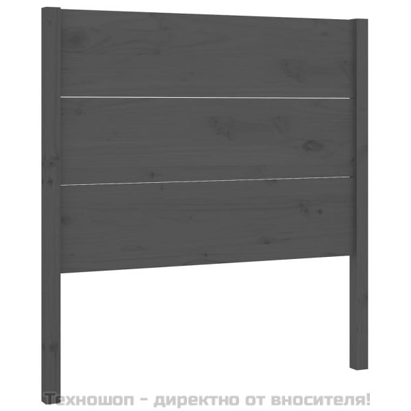 Табла за спалня, сива, 96x4x100 см, бор масив
