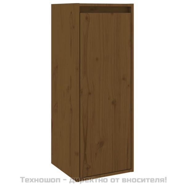 Стенни шкафове, 2 бр, меденокафяви, 30x30x80 см, бор масив