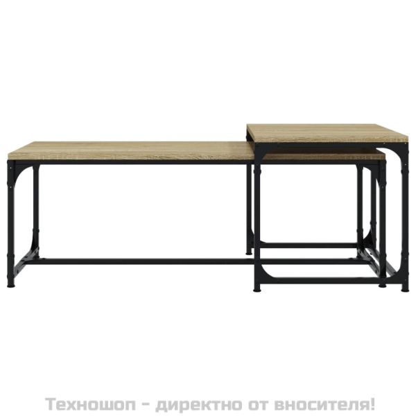 Кафе маси, 2 бр, дъб сонома, инженерно дърво