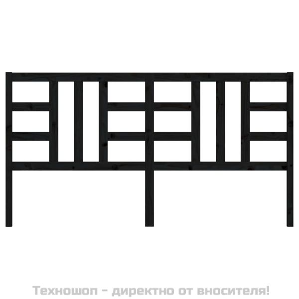 Горна табла за легло, черна, 206x4x100 см, бор масив