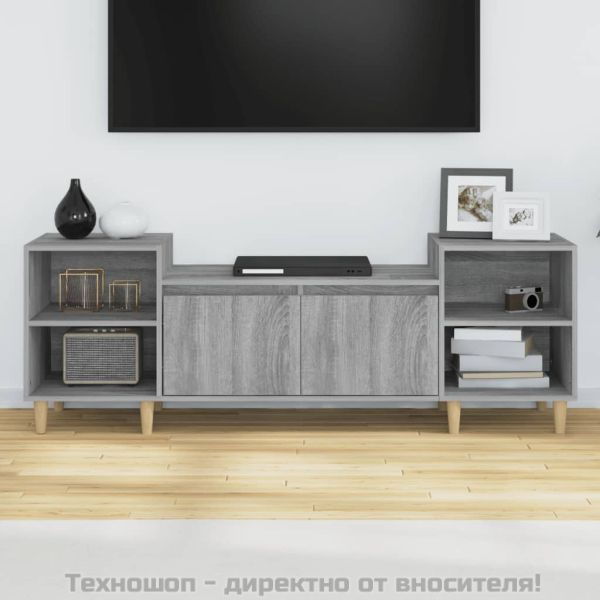 ТВ шкаф, сив сонома, 160x35x55 см, инженерно дърво