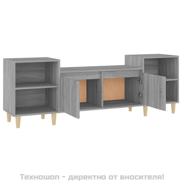 ТВ шкаф, сив сонома, 160x35x55 см, инженерно дърво