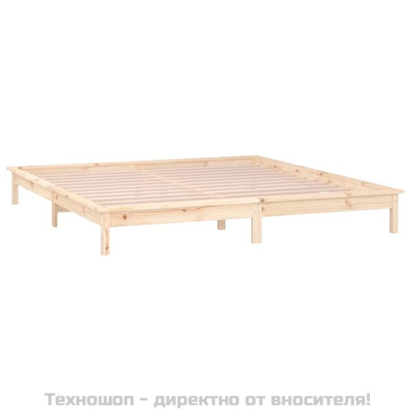 LED рамка за легло 150x200 см King Size масивно дърво