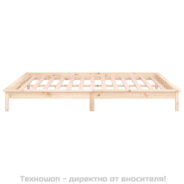 LED рамка за легло 150x200 см King Size масивно дърво