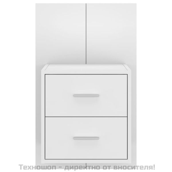 Нощно шкафче за стенен монтаж, бял гланц