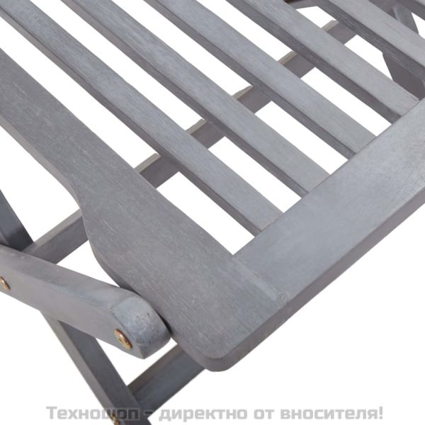 Сгъваеми градински столове, 4 бр, акация масив