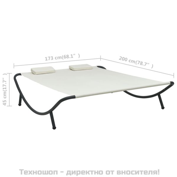 Градинско лаундж легло, текстил, кремаво