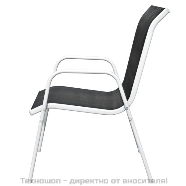 Бистро комплект, 3 части, стомана, черен