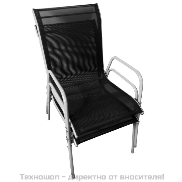 Бистро комплект, 3 части, стомана, черен