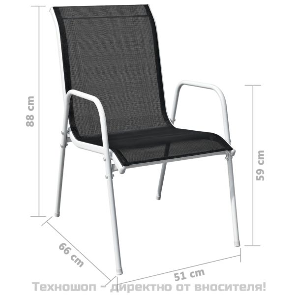 Бистро комплект, 3 части, стомана, черен