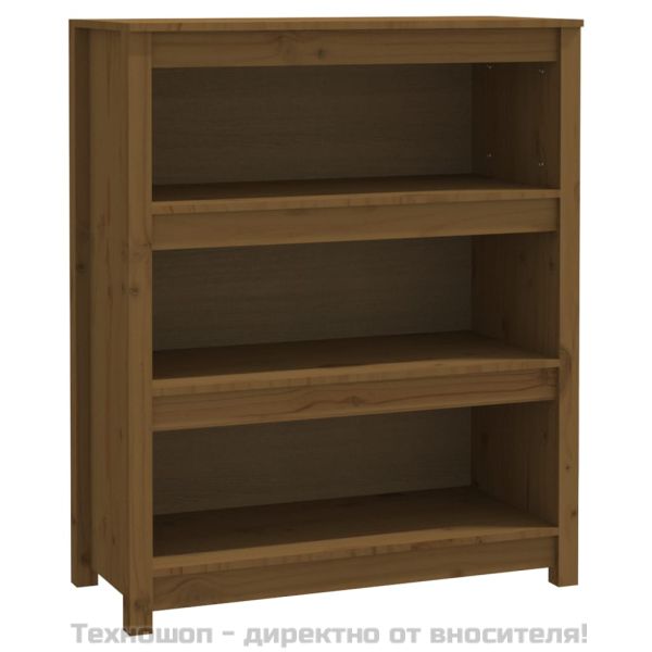 Библиотека, меденокафява, 80x35x97 см, бор масив