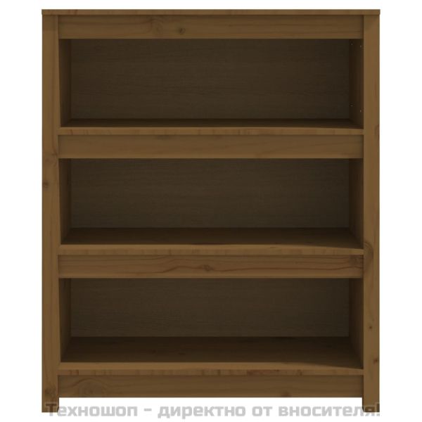 Библиотека, меденокафява, 80x35x97 см, бор масив