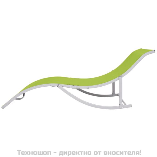 Сгъваеми шезлонги, 2 бр, зелени, textilene
