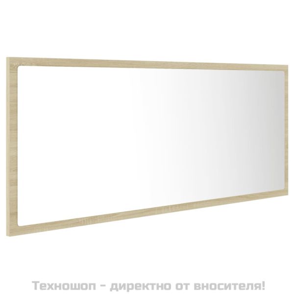 LED огледало за баня, дъб сонома, 100x8,5x37 см, акрил