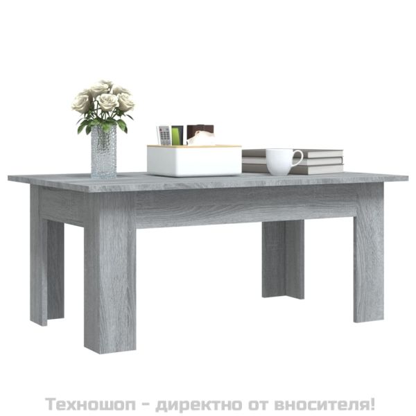 Кафе маса, сив сонома, 100x60x42 см, инженерно дърво