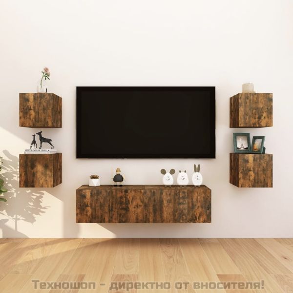 Стенен ТВ шкаф, опушен дъб, 30,5x30x30 см