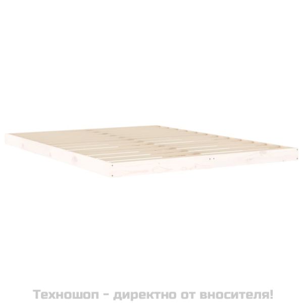 Рамка за легло, бяла, 150x200 cм, King Size, бор масив