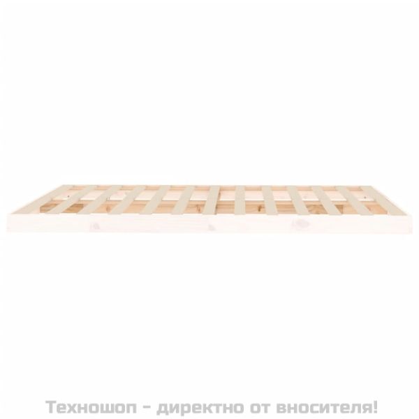 Рамка за легло, бяла, 150x200 cм, King Size, бор масив