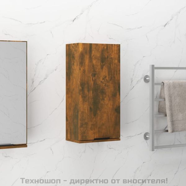 Шкаф за баня за стенен монтаж, опушен дъб, 32x20x67 см