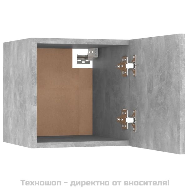 ТВ шкаф за стенен монтаж, бетонно сив, 30,5x30x30 см