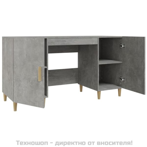 Бюро, бетонно сиво, 140x50x75 см, инженерно дърво