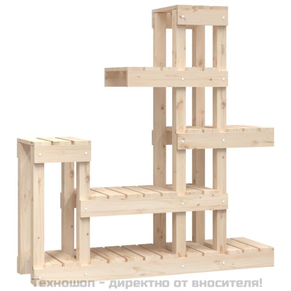 Поставка за цветя, 92x25x97 см, бор масив