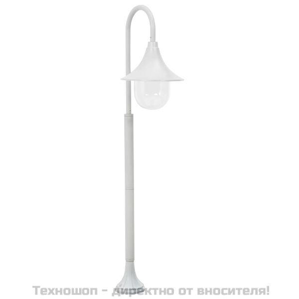 Градински стълб, E27, 120 см, алуминий, бял