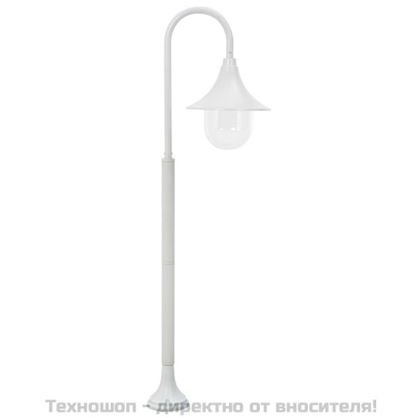 Градински стълб, E27, 120 см, алуминий, бял