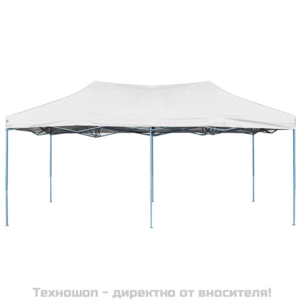 Професионална сгъваема парти шатра, 3x6 м, стомана, бяла