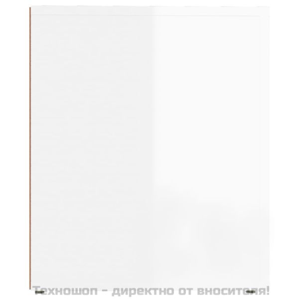 Нощно шкафче, бял гланц, 50x39x47 см