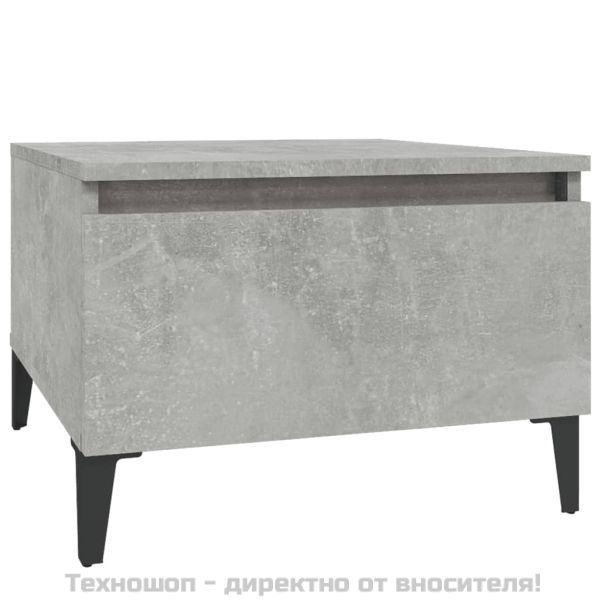 Странична маса, бетонно сива, 50x46x35 см, инженерно дърво