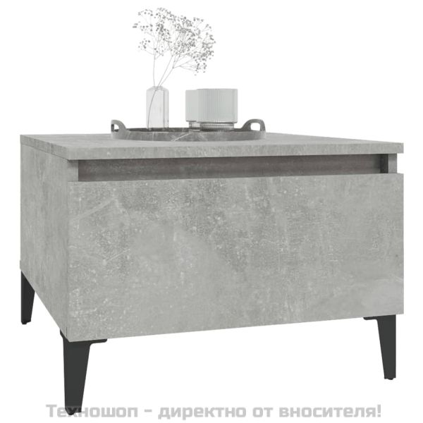 Странична маса, бетонно сива, 50x46x35 см, инженерно дърво