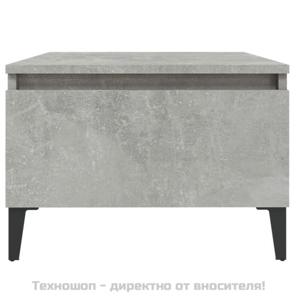 Странична маса, бетонно сива, 50x46x35 см, инженерно дърво