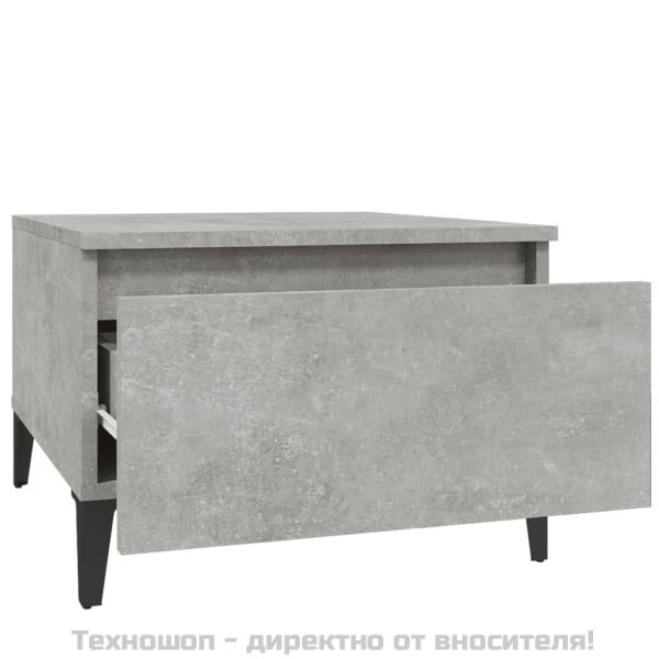 Странична маса, бетонно сива, 50x46x35 см, инженерно дърво