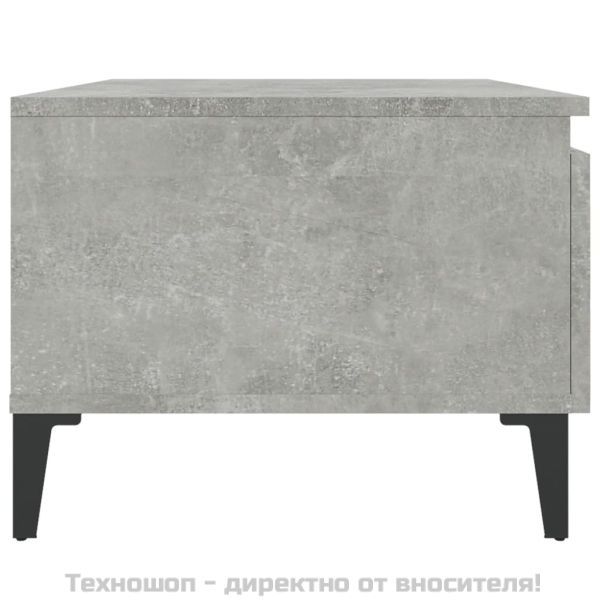 Странична маса, бетонно сива, 50x46x35 см, инженерно дърво