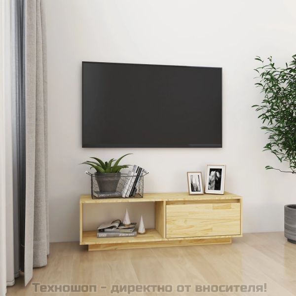 ТВ шкаф, 110x30x33,5 см, борово дърво масив