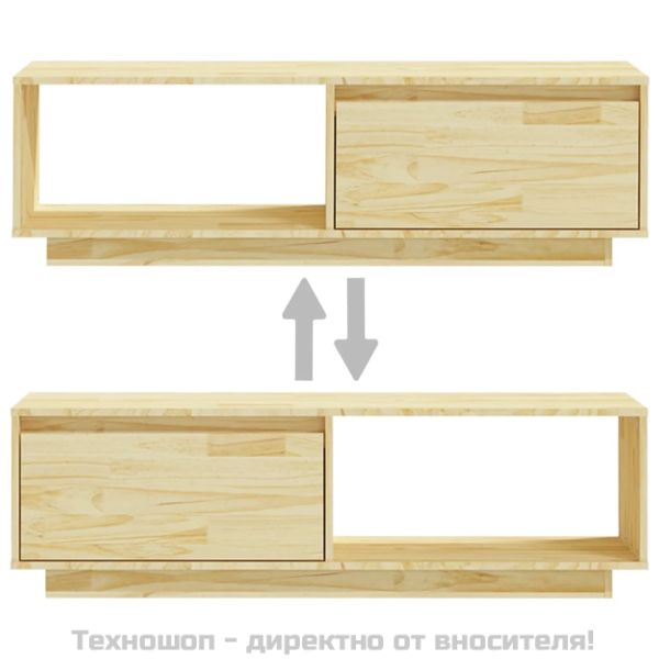 ТВ шкаф, 110x30x33,5 см, борово дърво масив
